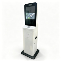 Kiosque tactile libre-service sur pied avec reconnaissance faciale, lecteur de carte NFC et imprimante thermique pour l'enregistrement en hôtel et hôpital