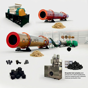 DANUBE Hot-selling Continuous Charcoal Carbonization Forming Line with AC Motor High Capacity for Wood Rice Husks Nut <b>Shells</b> - Product Image 1