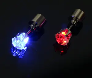 Hot Selling LED Illuminated Crystal Earring Decorated Party Accessories Colorful Festival Dangler