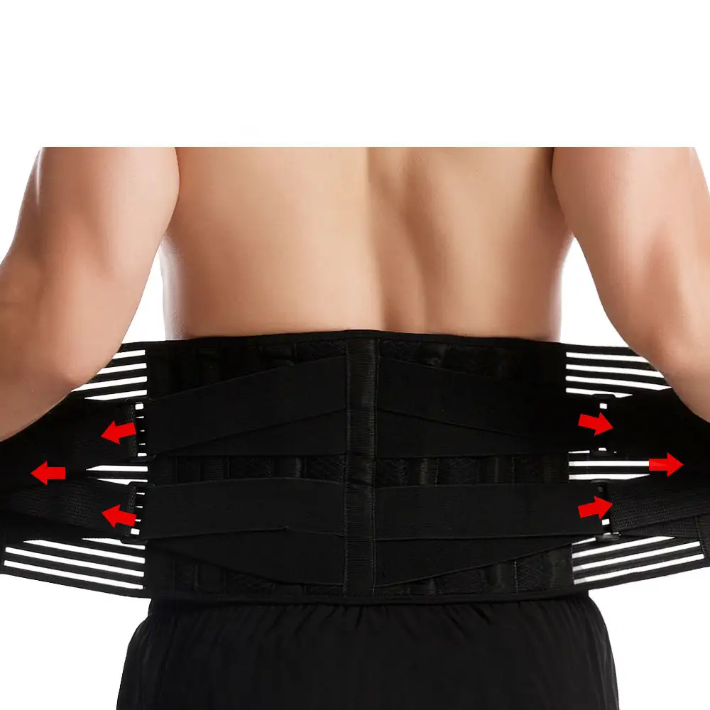 Athletic Waist Trimmer With Abs Supporting Bars and Compression Strap for Weightlifting Sports Waist Brace