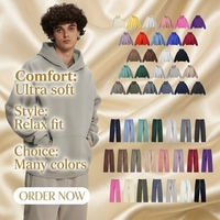 Sweat à capuche pour homme en coton et polyester, coupe ample, doublé polaire, uni, à épaules tombantes, doux, plusieurs couleurs