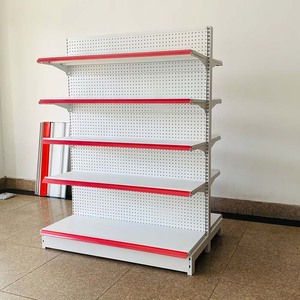 Xingye Factory White Double Gondola Estantes Metalicas Island Grocery Retail <strong>Mini</strong> Gondola Shelving Tradeshow <strong>Supermarket</strong> - Product Image 2