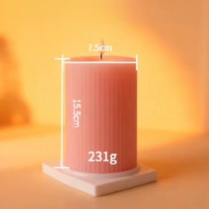 Bất Sáp Màu Hồng Nhấp Nháy Hình Trụ Pin <span class=keywords><strong>Powered</strong></span> Ánh Sáng Phát Ra Diode Flameless LED Nến Điện Tử Cho Ngày Valentine - Product Image 1