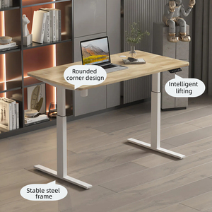 Escritorio de pie eléctrico blanco moderno duradero, construcción de madera y acero ajustable en altura para mesa de ordenador portátil de oficina y dormitorio - Product Image 3