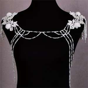 Capa de Novia de Último Diseño, Accesorios de Boda, Velo Largo, <span class=keywords><strong>Bolero</strong></span>, Pedrería, Perlas, Chal de Novia Hecho a Mano - Product Image 4