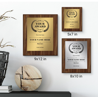 Plaque de récompense en bois MDF brun foncé signe trophée vierge Plaques de certificat en bois pour gravure au laser Technique polie
