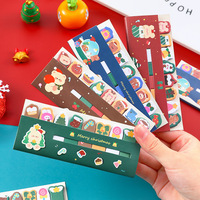 Autocollants index mignons pour étudiants, autocollants de dessin animé réutilisables, autocollants de Noël pour carnets, autocollants de rangement pratiques, papeterie