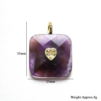 Pendentif carré arrondi vintage en Lapis Lazuli et Quartz Rose avec monture dorée en forme de cœur pour la fabrication de bijoux et la création de cadeaux
