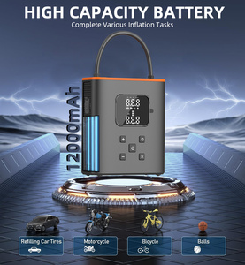Fabrika fiyat taşınabilir lastik şişirme araba lastikleri için hava pompası basınç göstergesi ile elektrikli hava kompresörü akıllı atlama marş ile - Product Image 6
