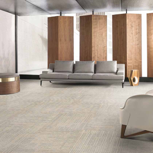 Alfombra de Oficina Moderna de Polipropileno con Bucle, Losetas con Base de PVC, Diseño de Rompecabezas Cuadrado, 50x50cm - Product Image 4