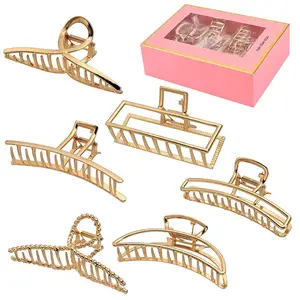 SongMay Hot 11 cm 8/6 pieces/set Metal claw clips Large Non Slip Strong Hold Claw Clips for Women Girls