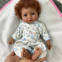 Poupée Reborn de collection de 12 pouces en silicone intégral, peau foncée, cheveux implantés à la main, réaliste, faite à la main, poupée cadeau