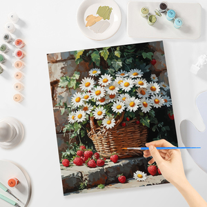 Kits de peinture par numéros CHENISTORY pour adultes, fleurs de marguerite, art mural moderne, peinture sur toile acrylique pour la décoration de la maison - Product Image 4
