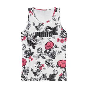 Puma Camiseta sin mangas para mujer con estampado floral blanco para hacer ejercicio - Product Image 2