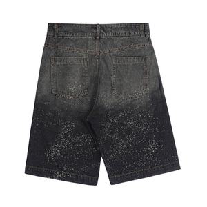 Pantalones Cortos Vaqueros Personalizados con Logotipo Bordado para Hombre, Pantalones Cortos Vaqueros de Mezclilla de Alta Calidad, Estilo Urbano Holgado y Recto, Pantalones Cortos de Moda para Hombre - Product Image 5