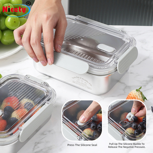 Tươi Tủ Lạnh Kín Thực Phẩm Lưu Trữ Hộp Rò Rỉ Bằng Chứng Tái Sử Dụng Thép Không Gỉ Thực Phẩm Container Với Nắp - Product Image 4