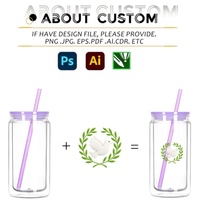 Tumbler Plastik Dinding Ganda 16 oz dengan Logo Kustom, Glitter, Lubang Sudah Dilubangi, Tutup Bambu, Sedotan, dan Efek Snowglobe untuk DIY