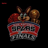 Nouveaux designs de motifs Spurs Coyote, logo en strass, transferts thermocollants pour vêtements