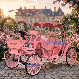 Chariot à bonbons multifonctionnel en métal rose romantique, en forme de citrouille, idéal pour les mariages, les fêtes et les festivals en plein air - Product Image 1