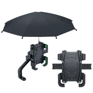 NEW Design with Umbrella Bicycle Cell Phone Holder Motorcycle Phone Mount Shockproof Bike Bicycle Phone Holder Black Waterproof