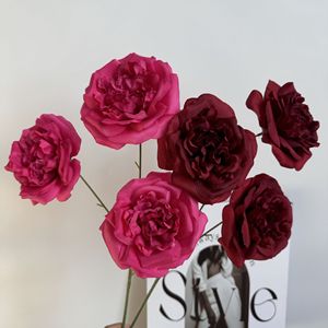 Rosas Artificiales Martin Austin, Flores de Seda de 3 Cabezas, Tacto Natural, Decoración para Bodas y Hogar, Arreglos Florales - Product Image 3
