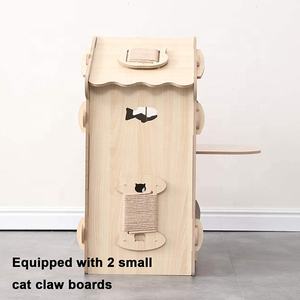 Amazon FAI DA TE Fornitore Della Cina di Legno Coperta Pet Letto Casa Condominio con il Rilievo per il Gatto e il Cane - Product Image 3