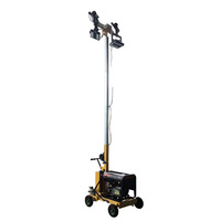 Tour d'éclairage mobile sur remorque LICHO 6-7m à LED, élévateur hydraulique, générateur diesel, alimentation multiple (AC/DC/IP65), garantie 5 ans, 440000