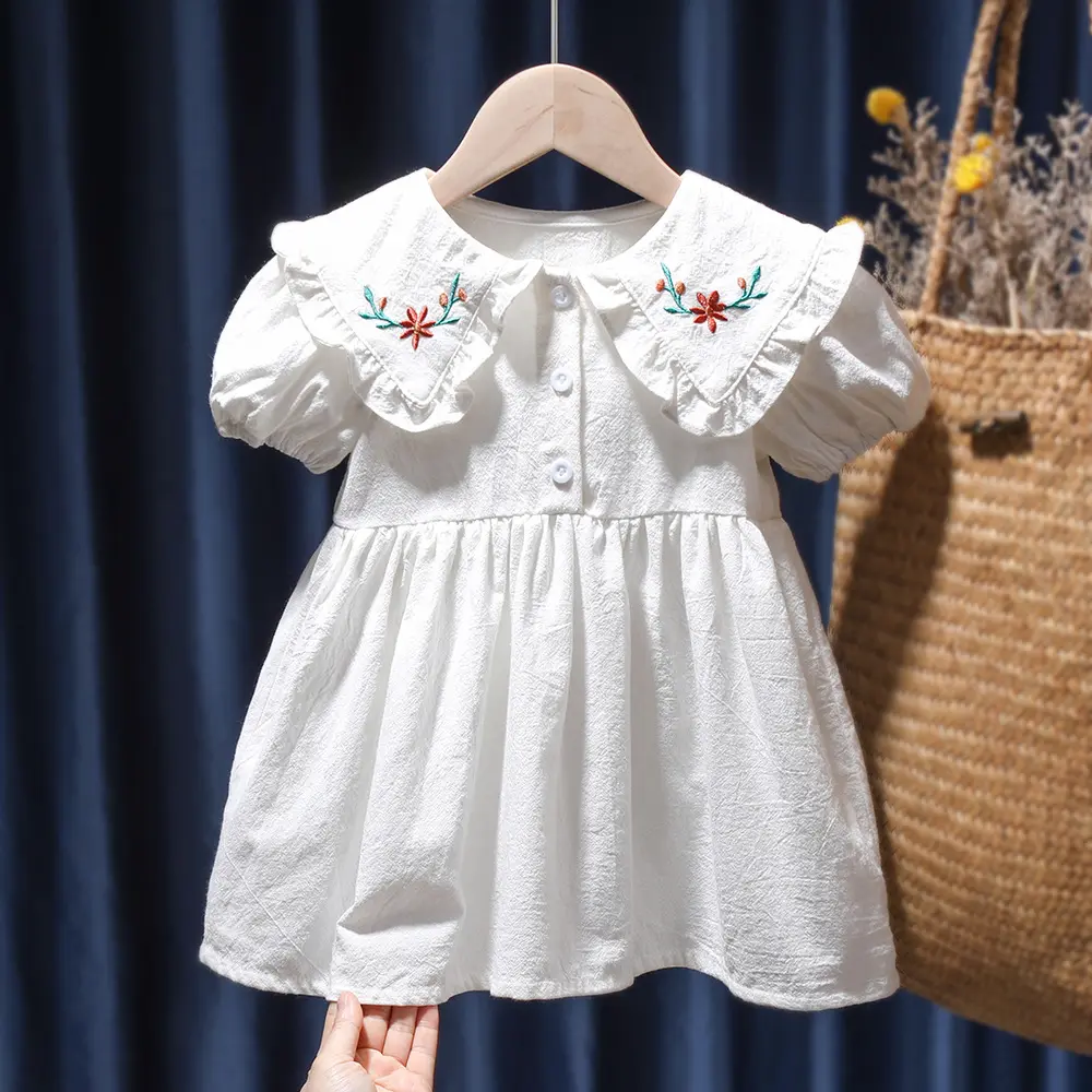 2022 Sommer mode Baumwolle Kind Kinder Boutique Baby Mädchen Kleider Mädchen Kleinkind Kleidung