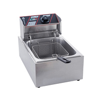 Friteuse électrique professionnelle en acier inoxydable de 8 litres pour frites longues, beignets, gaufres et bananes frites, idéale pour l'extérieur