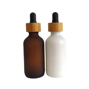 Luxe 1oz 2oz 5ml 10ml 15ml 30ml 100ml emballage cosmétique vide mat noir sérum huile essentielle flacon compte-gouttes en verre avec boîte