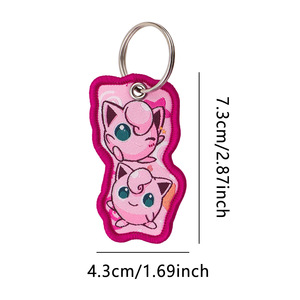 Nouveauté 2026 : Porte-clés brodé personnalisé en tissu tissé double face, avec logo anime de moto et dessin animé, style Jet Tag, sur le thème Pokémon, pour la vente en gros - Product Image 5