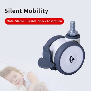 Roda Stem 50mm 65mm 75mm M8 M10 M12, Dukungan Kustom untuk Perangkat Medis, Roda Caster Troli ECG untuk Troli Monitor Pasien - Product Image 5