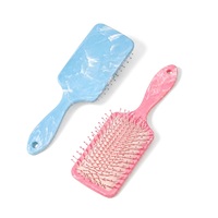 Brosse à cheveux démêlante en marbre à coussin d'air pour femmes, couleur macaron pastel, vente en gros