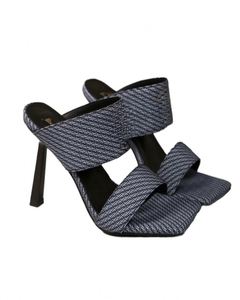 Nouvelles pantoufles tendance à talons fins pour femmes, style Versace, à bout carré - Product Image 5