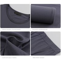 Ensemble thermique léger, fin et respirant pour homme, haut et bas, tissu polyester + élasthanne, évacuation de l'humidité, antibactérien, écologique