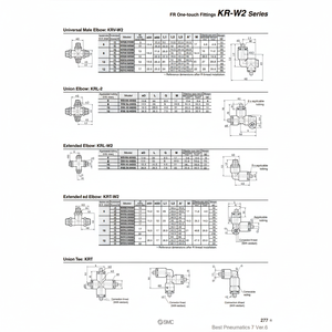 Raccords instantanés SMC Pneumatics KRW12-04SW2 pièces pneumatiques de haute qualité série FR - Product Image 1