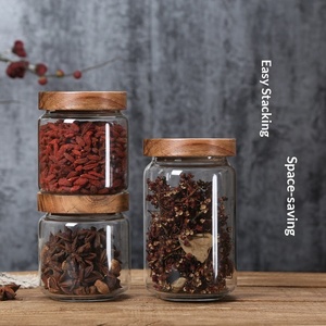 Pot de rangement en verre de style chinois pour aliments, céréales, grains de café, feuilles de thé, récipient transparent scellé - Product Image 3