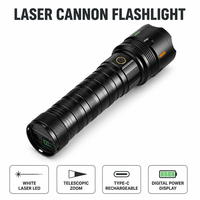 Lampe torche tactique laser blanche pour le camping en plein air, la randonnée, les situations d'urgence, la défense personnelle, lampe torche LED rechargeable