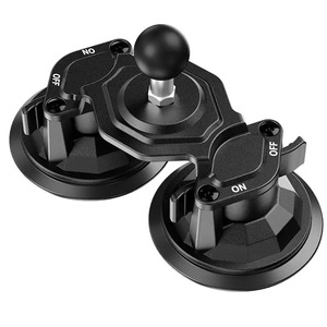 Max Load 10KG Dual Double Suction Cup Base Holder Window Glass <strong>Mount</strong> With 360 <strong>Swivel</strong> 25.4mm 1inch <strong>Ball</strong> Adapter