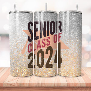 Clase de 2024 graduación deportes sublimación vaso sublimación 20 oz flaco vaso Senior 2024 personalizar tapa vaso - Product Image 3