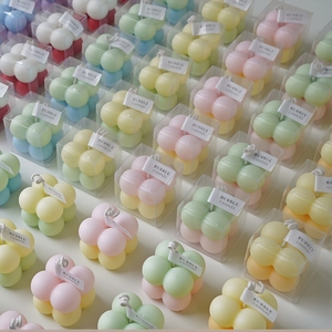 Bougie parfumée artisanale en forme de cube à bulles, décoration d'intérieur, cadeau pour les mariages, les anniversaires et les fêtes, vente chaude - Product Image 1