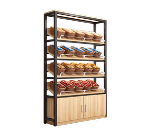 케이크 및 빵 디스플레이를위한 빵집 슈퍼마켓 랙을위한 맞춤형 목재 디스플레이 캐비닛 및 쇼케이스 - Product Image 6