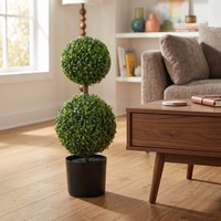 Topiaire artificielle verte durable, résistante aux UV et imperméable, 60 cm, plante d'extérieur en PE, arbre en pot pour jardin, balcon, intérieur