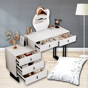 Оптовая продажа высокое качество мебель для спальни набор Белый макияж тщеславие роскошный туалетный столик