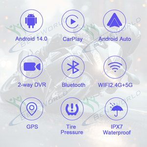 Écran intelligent portable sans fil CarPlay et Android Auto avec navigation GPS, Android 14, 3G/4G, GPS+BDS, TPMS, enregistrement double caméra - Product Image 5