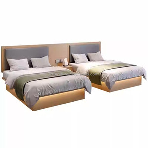 3 Star Hotel Bedroom Furniture Sets Custom Low Priced Double <b>Single</b> <b>Wooden</b> <b>Bed</b> Frame With Soft Headboard Nightstands & Mattress - Product Image 3
