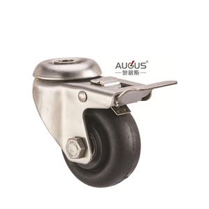 HQ & 低噪音高度中型脚轮固定聚布纶不锈钢304脚轮 - Product Image 1