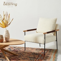 Skandinavisches Design Anpassbarer Sherpa Atticus Sessel-Freizeitstuhl für Schlafzimmer, Apartment & Hotelnutzung