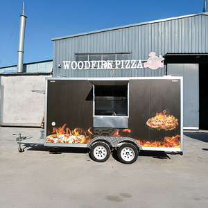 Carrito de Venta Móvil con Cocina Totalmente Equipada, Remolque de Comida Personalizado para Restaurante al Aire Libre, Remolque de Comida para Catering y Pizza - Product Image 1