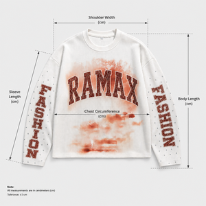 Custom Waffle <b>Knit</b> Vintage <b>Tie</b> Dye Letter Print Rivet Decor Boxy Cropped Long Sleeve T Shirt Men Streetwear Top OEM ODM MOQ50 - Product Image 2